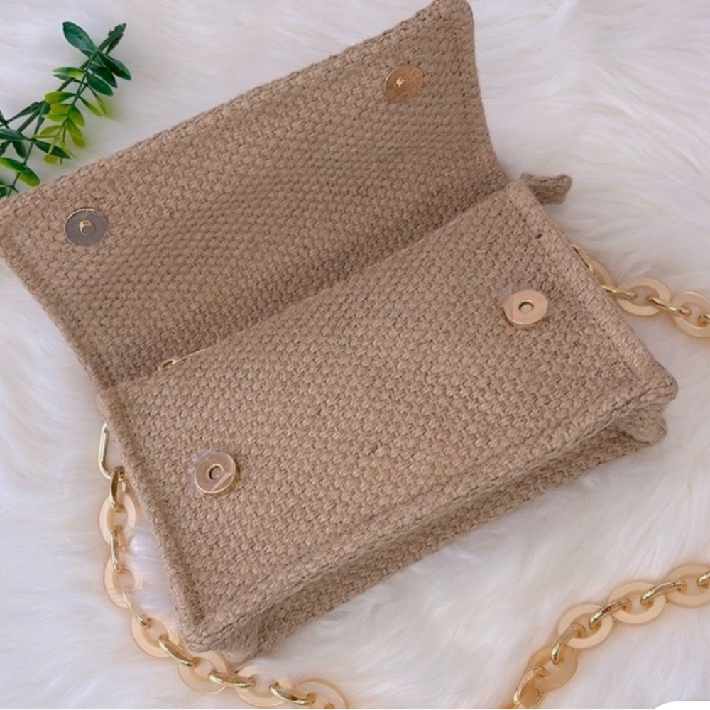Dior Beauty Raffia Clutch Shoulder Bag with Resin Strap - Picture 8 of 15